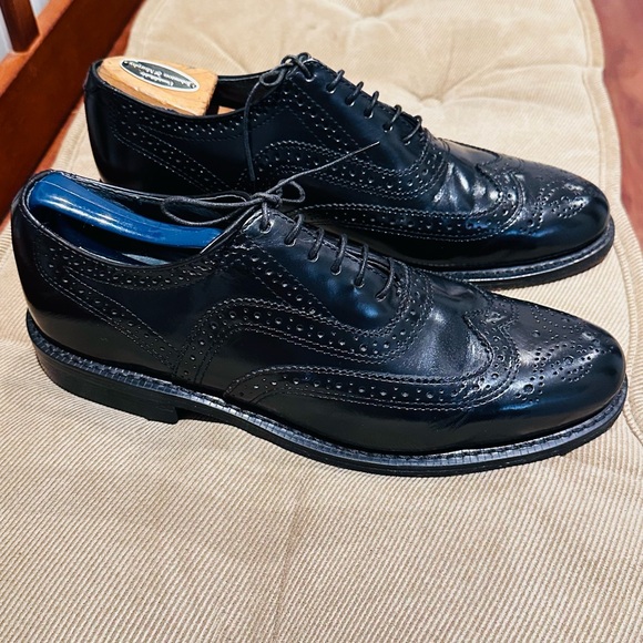 Vintage EXECUTIVE IMPERIAL By Mason Black Leather CORDOVAN Wingtip Shoes. - Picture 3 of 14